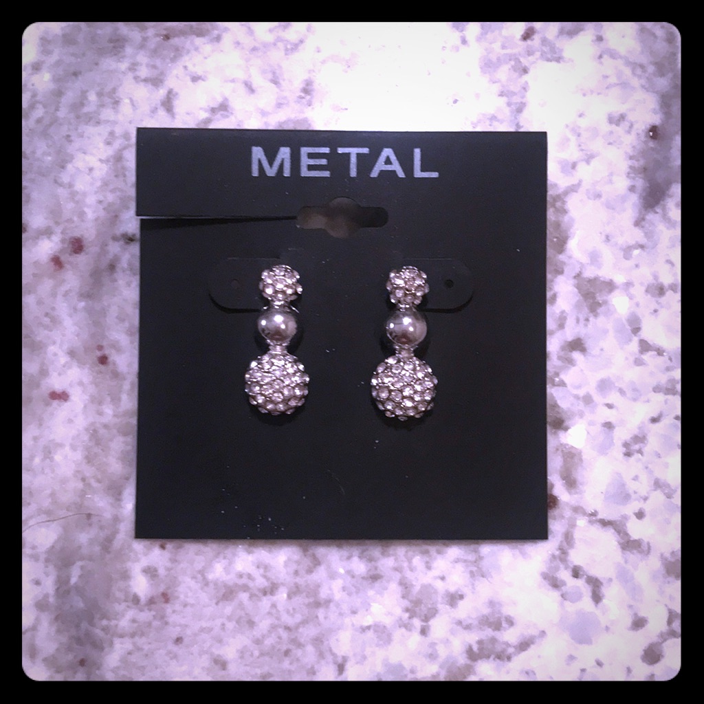 Nwt Metal Silver Drop Earrings